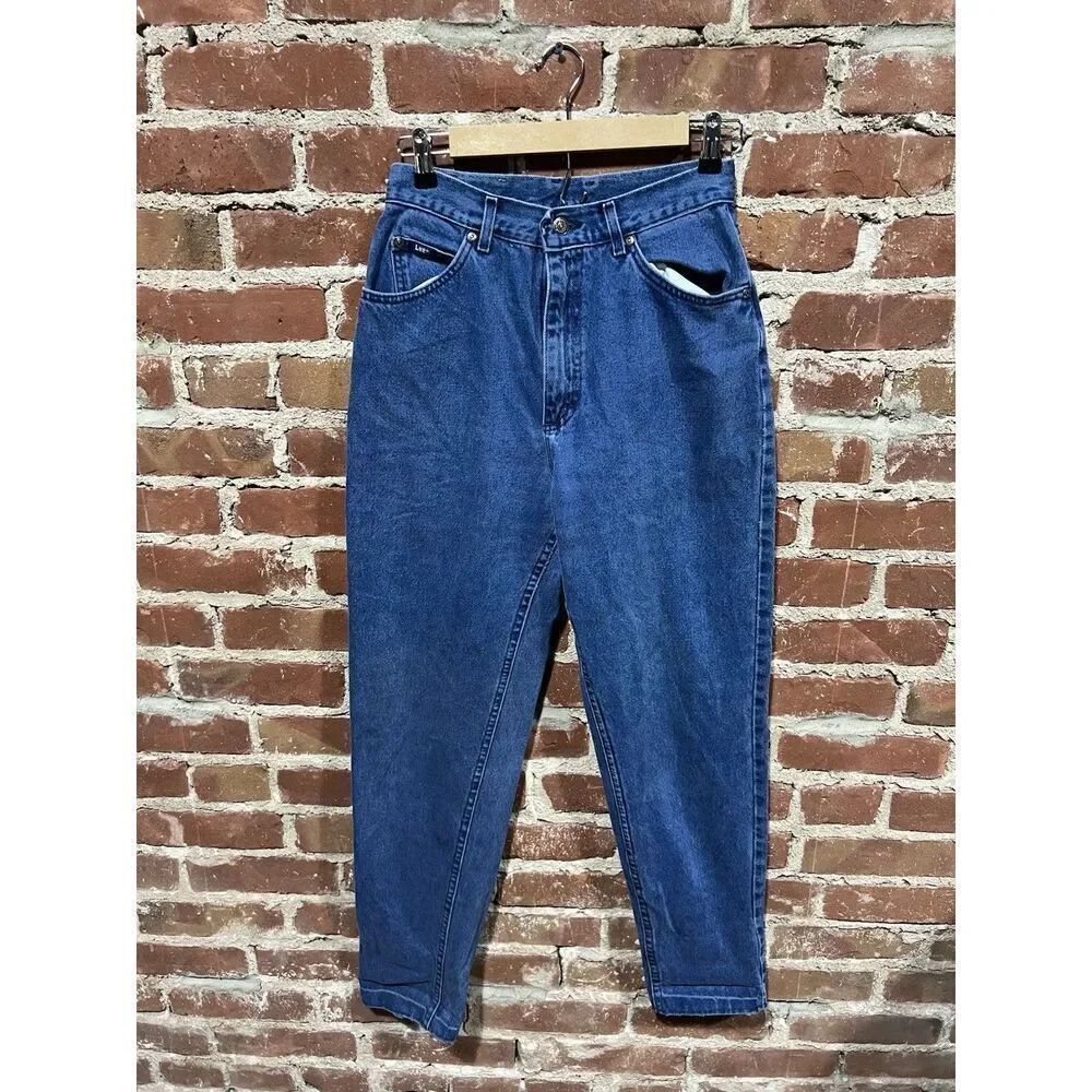 Vintage Lee Womens Blue Denim Pants Straight Leg Size 10 Long